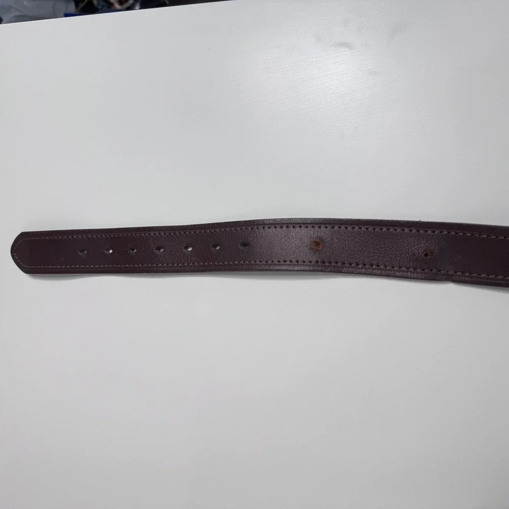 Dickies Mens Brown Leather Belt Matte Black Buckle 46-48 Gorpcore Utility Rugged